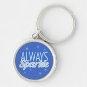 Sparkel citaat glinsterend effect aangepaste blauw sleutelhanger (Voorkant)