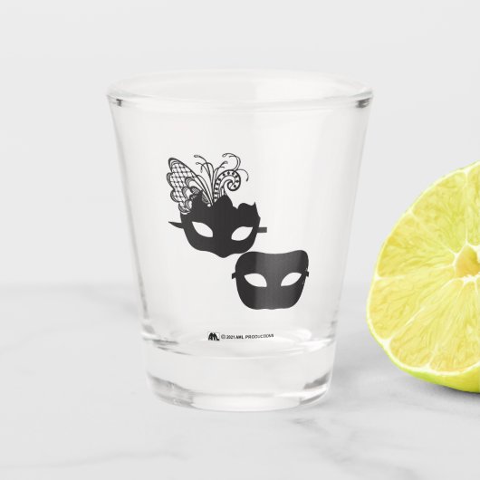 SPARKEL EEN PAAR maskerade maskers Shot Glas (Voorkant)