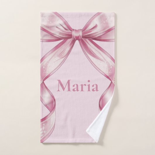 Sparkel Roze Coquette Strik 1ste Handdoek (Handdoek)