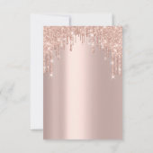 Sparkelende Glitter Druppels Roze Lux Bruids Sweet Kaart (Achterkant)