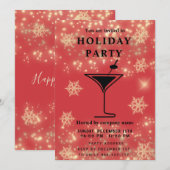 Sparkelende sneeuwvlok cocktail Vakantie feest Kaart (Voorkant / Achterkant)
