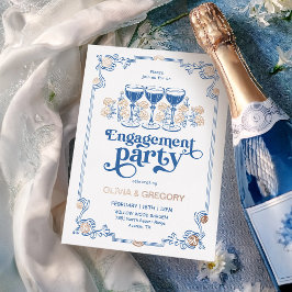 Sparking Champagne Engagement Party Folie Uitnodiging