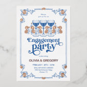 Sparking Champagne Engagement Party Folie Uitnodiging (Voorkant)