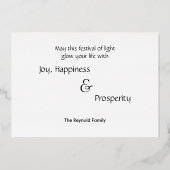 Sparking Happy Diwali Folie Feestdagenkaart (Achterkant)