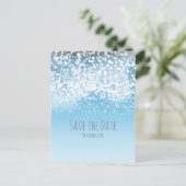 Sparking Lights Winter Wonderland Save the Date Aankondigingskaart (Staand voorkant)