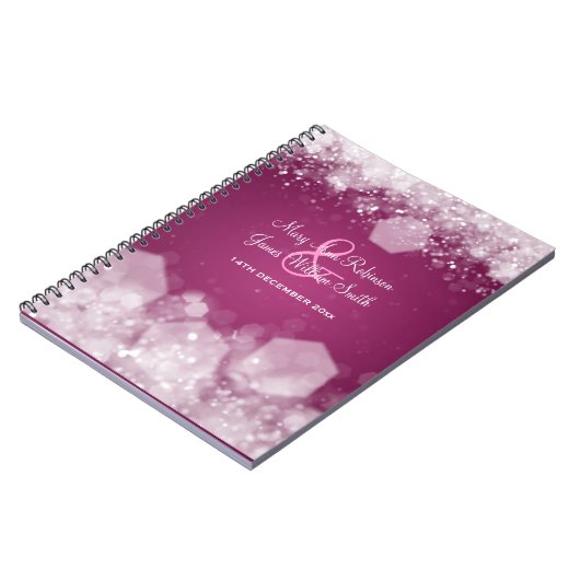 Sparking Night Plum Elegant Wedding Favor Notitieboek (Linkerzijde)