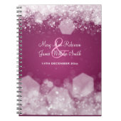 Sparking Night Plum Elegant Wedding Favor Notitieboek (Voorkant)