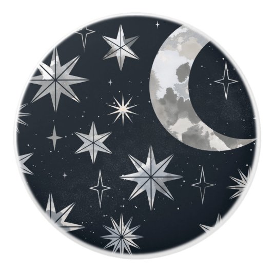 Sparking Night Sky Keramische Knop (Voorkant)