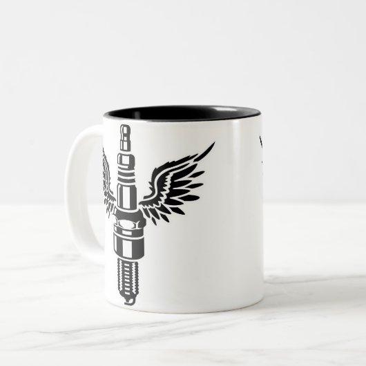 Sparking Plug Tweekleurige Koffiemok (Voorkant links)