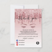 Sparking Roos Gold Faux Glitter Hartelijk dank Bedankkaart (Voorkant)