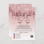 Sparking Roos Gold Faux Glitter Hartelijk dank Bedankkaart (Voorkant / Achterkant)