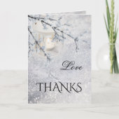 Sparking Snow Winter Weduwfoto Hartelijk dank Bedankkaart (Voorkant)