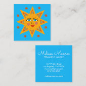Sparking Sun Cute en Charming Vierkante Visitekaartje (Voorkant / Achterkant)