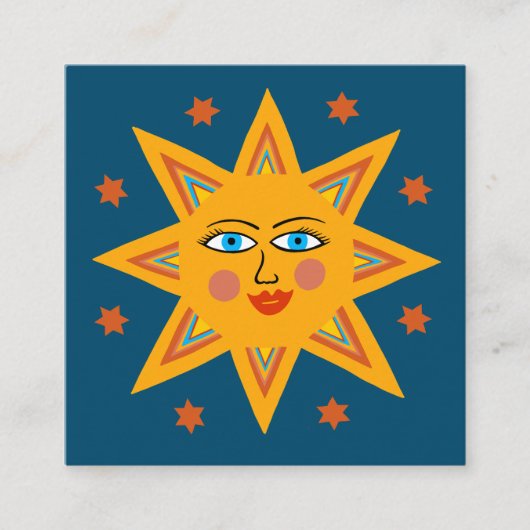 Sparking Sun Cute en Charming Vierkante Visitekaartje (Voorkant)