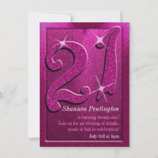 Sparkle 21st roze feestdagen kaart