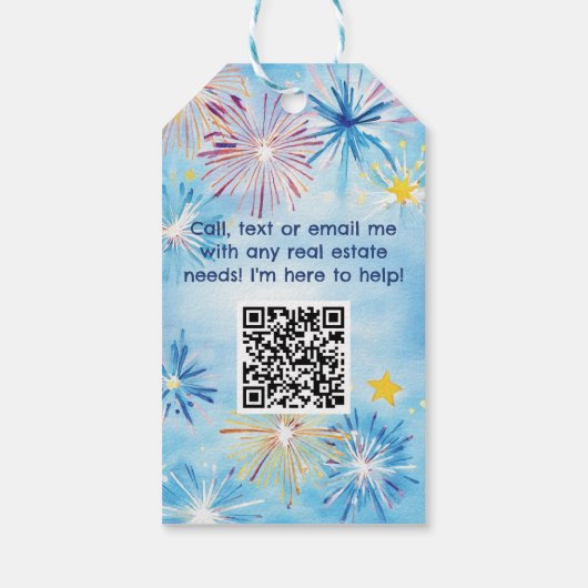 SPARKLE, 4th of July Realtor Pop-by, glasreiniger Cadeaulabel (Achterkant)