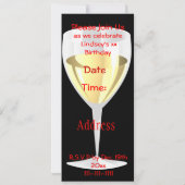 SPARKLE 50th Birthday WINE FLACON Uitnodiging (Achterkant)