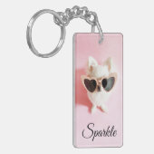 Sparkle | Aangepaste foto Sociale media QR-code Sleutelhanger (Voorkant Links)