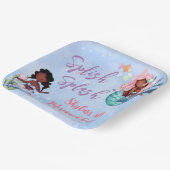 Sparkle African American Mermaid Bash Birthday Papieren Bordje (Gebogen)