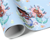 Sparkle African American Mermaid Cadeaupapier (Rol Hoek)