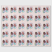 Sparkle African American Mermaid Wrapping Paper Cadeaupapier (Vlak)