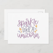 Sparkle als een eenhoorn briefkaart (Voorkant / Achterkant)