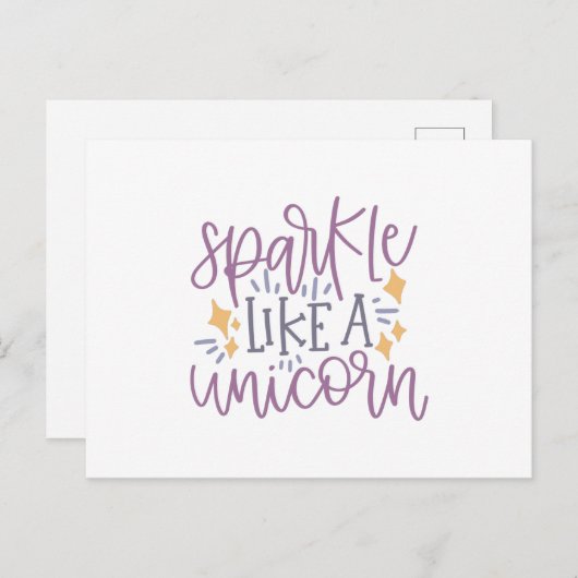 Sparkle als een eenhoorn briefkaart (Voorkant / Achterkant)