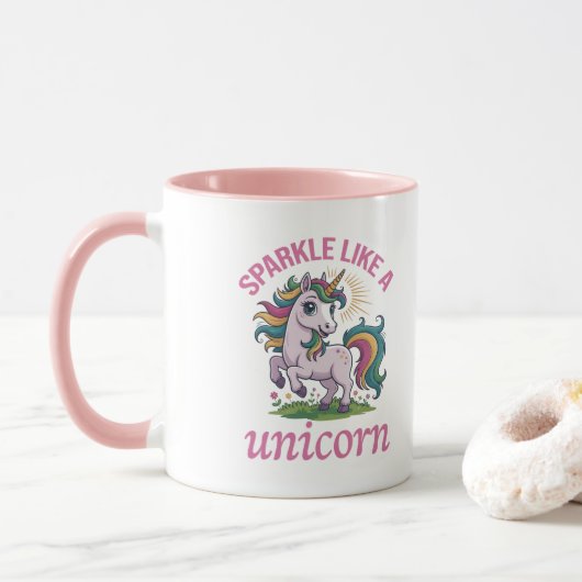 Sparkle als een eenhoorn mok (Met donut)