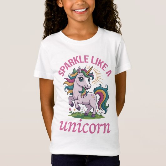 Sparkle als een eenhoorn t-shirt (Voorkant)