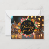 Sparkle and Glow Holiday Photo Card Notitiekaartje (Voorkant)