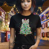 Sparkle and Shine Coquette Glitter Kerstboom T-shirt