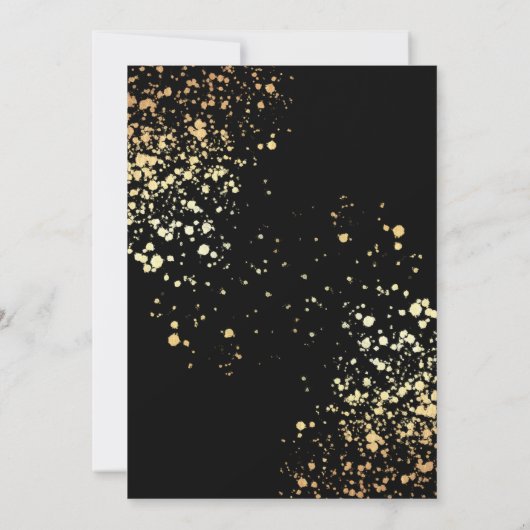 Sparkle and Shine Gold Black Nieuwjaarsfeest Kaart (Achterkant)