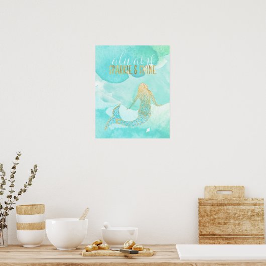 Sparkle and Shine Mermaid Poster (Keuken)