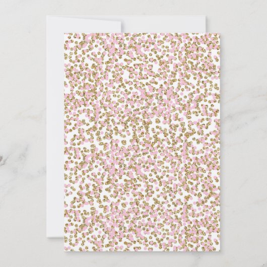 Sparkle and Shine Pink Gold verjaardagsuitnodiging Kaart (Achterkant)