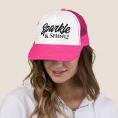 Sparkle and shine roze trucker hat for women pet (In situ)