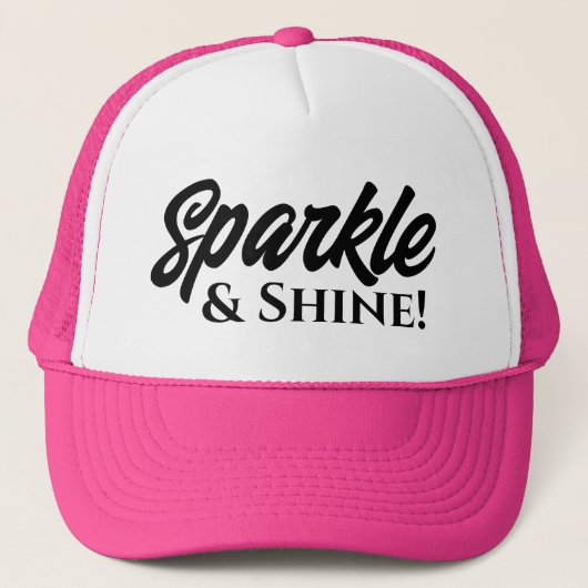 Sparkle and shine roze trucker hat for women trucker pet (Voorkant)