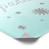Sparkle Aqua met Silver Glitter Poster (Hoek)