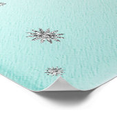 Sparkle Aqua met Silver Glitter Poster (Hoek)