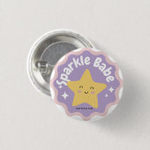 Sparkle babe ronde button 3,2 cm (Voorkant /achterkant)