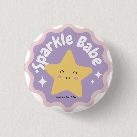 Sparkle babe ronde button 3,2 cm (Voorkant)