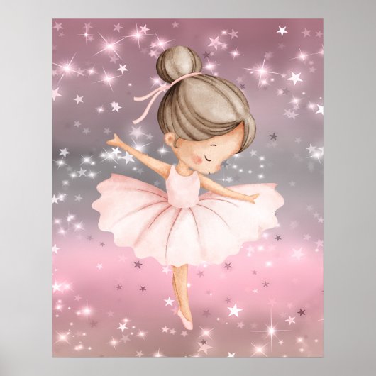 Sparkle Ballerina Danser Canvas Poster (Voorkant)