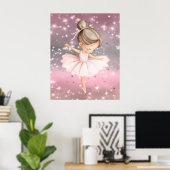 Sparkle Ballerina Danser Canvas Poster (Thuiskantoor)