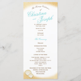 Sparkle Beach Golden Seashell huwelijksprogramma Programmakaart
