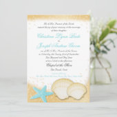 Sparkle Beach Sea Shells en Aqua Starfish Kaart (Staand voorkant)
