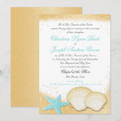 Sparkle Beach Sea Shells en Aqua Starfish Kaart (Voorkant / Achterkant)