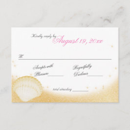 Sparkle Beach Sea Shells en Starfish Respons RSVP Kaartje
