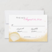 Sparkle Beach Sea Shells en Starfish Respons RSVP Kaartje (Voorkant)