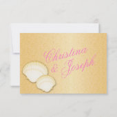 Sparkle Beach Sea Shells en Starfish Respons RSVP Kaartje (Achterkant)