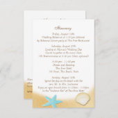 Sparkle Beach Seashell Aqua Wedding Interary Informatiekaartje (Voorkant / Achterkant)