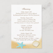 Sparkle Beach Seashell Aqua Wedding Interary Informatiekaartje (Voorkant)